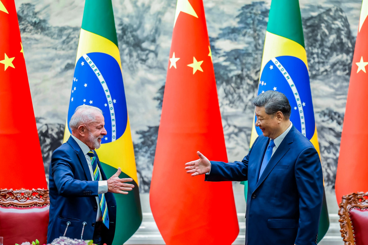 13.05.2025 - Presidente da República, Luiz Inácio Lula da Silva e o Presidente da República Popular da China, Xi Jinping, durante a cerimônia de assinatura de Atos, no Palácio do Povo. Pequim - China.??