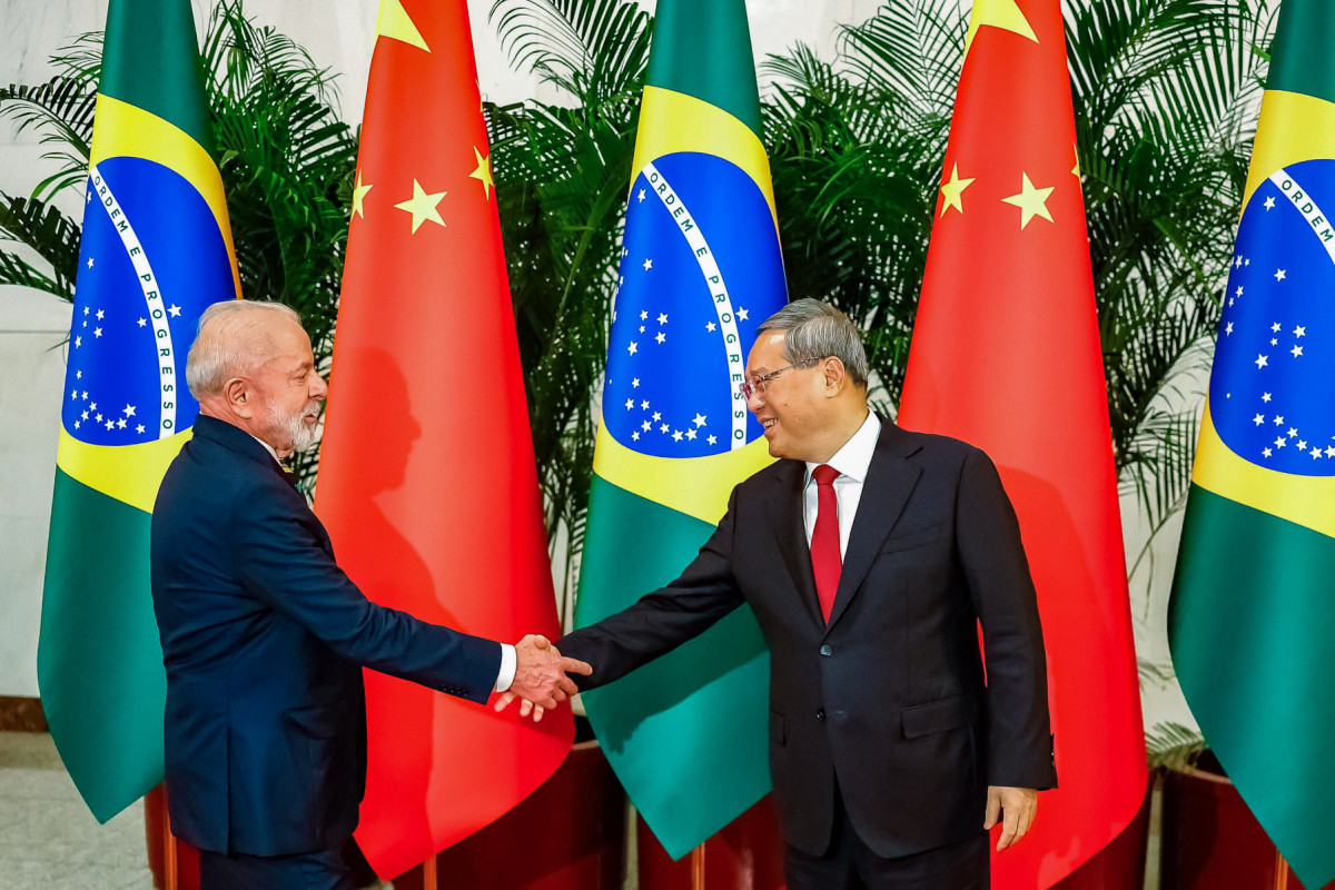 13.05.2025 - Presidente da República, Luiz Inácio Lula da Silva, durante reunião com o Primeiro-Ministro da República Popular da China, Li Qiang, no Grande Palácio do Povo. Pequim - China.??Foto: Ricardo Stuckert / PR