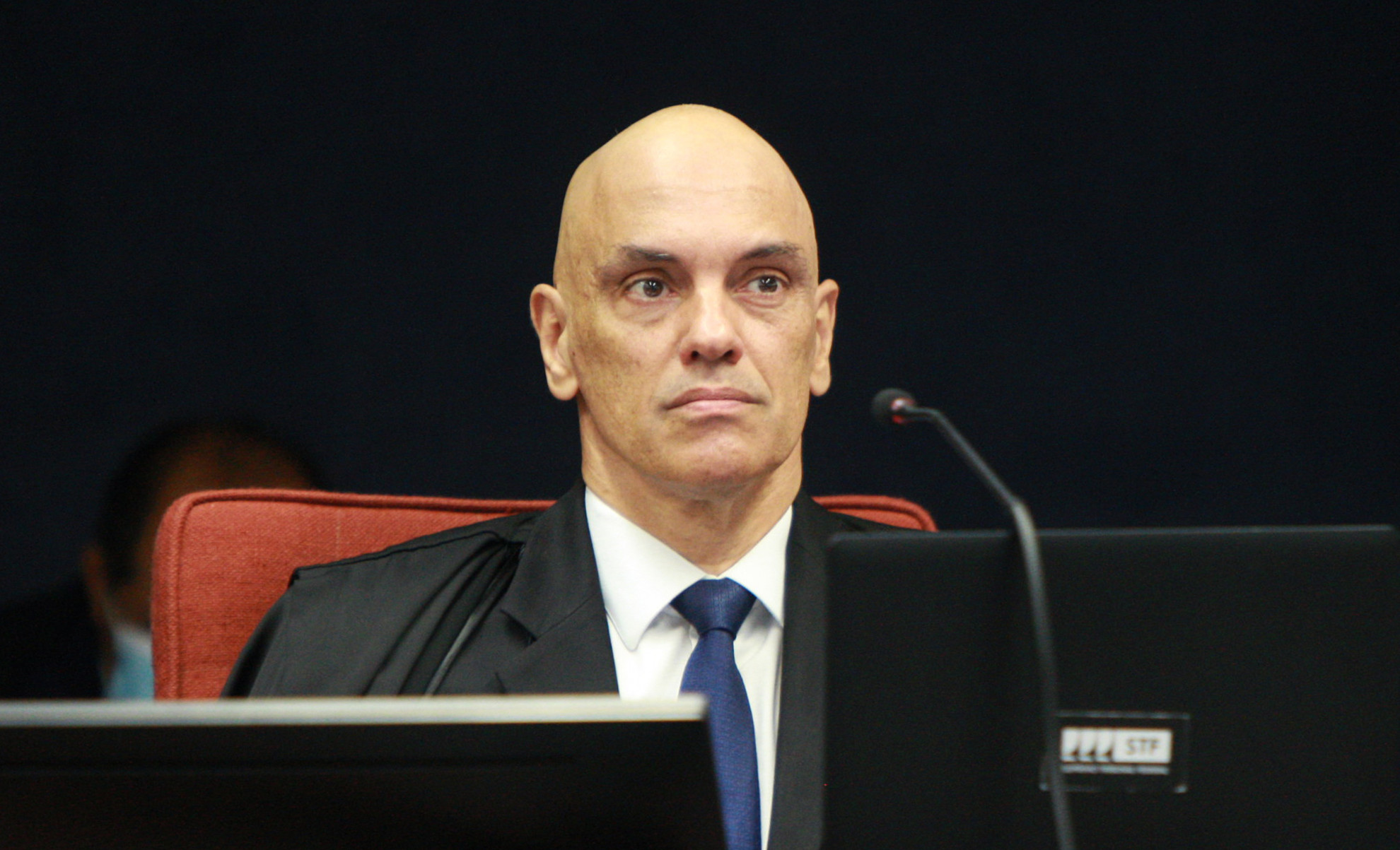 Ministro Alexandre de Moraes durante sessão da Primeira Turma por videoconferência
