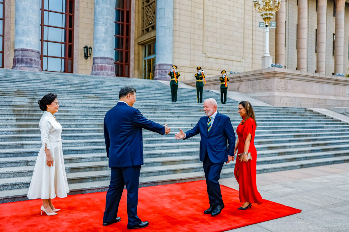 Presidente da República, Luiz Inácio Lula da Silva, durante a cerimônia de boas-vindas, no Grande Palácio do Povo. Pequim - China/Ricardo Stuckert Presidente da República, Luiz Inácio Lula da Silva, durante a cerimônia de boas-vindas, no Grande Palácio do Povo. Pequim - China/Ricardo Stuckert