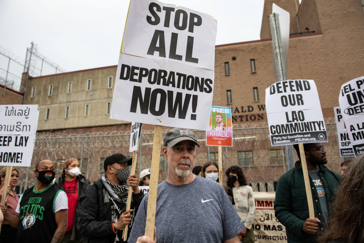 Protestos pela libertação de imigrantes /JOSEPH PREZIOSO/AFP Protestos pela libertação de imigrantes /JOSEPH PREZIOSO/AFP