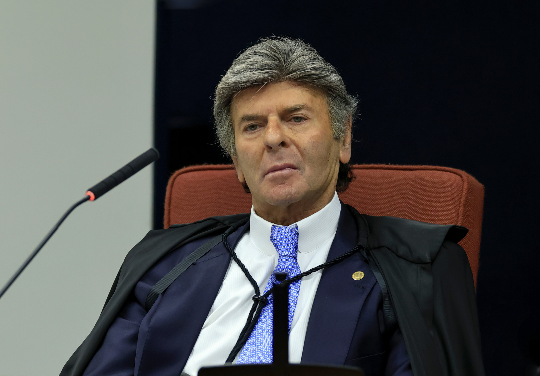 Ministro Luiz Fux na Primeira Turma do STF que  julga denúncia sobre o núcleo 3 da PET 12.100
Foto: Rosinei Coutinho/STF