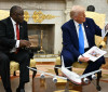 
Trump e Ramaphosa durante reunião bilateral