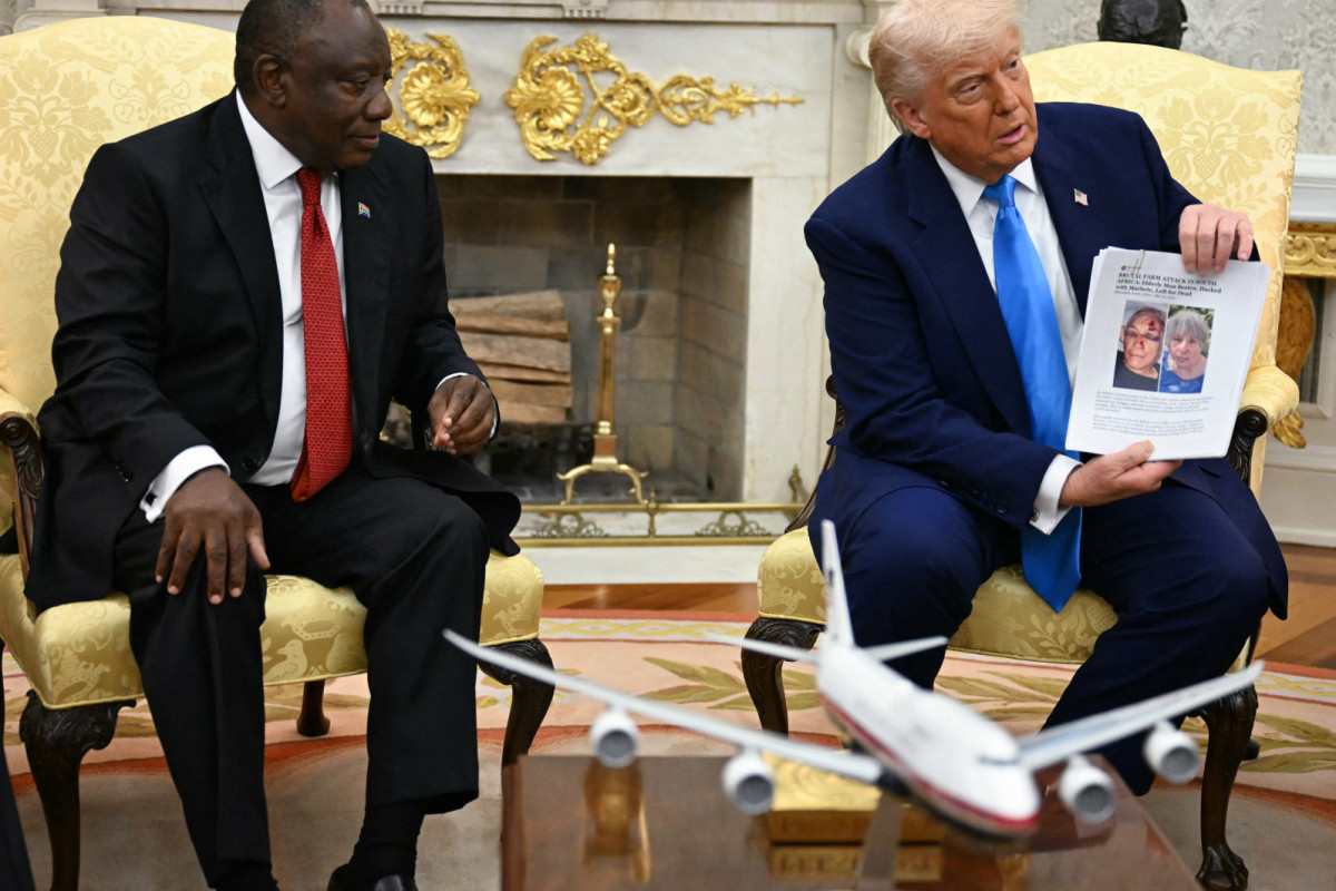 Trump e Ramaphosa, na Casa Branca, durante uma reunião bilateral
(JIM WATSON/AFP)
Trump e Ramaphosa, na Casa Branca, durante uma reunião bilateral
/JIM WATSON/AFP