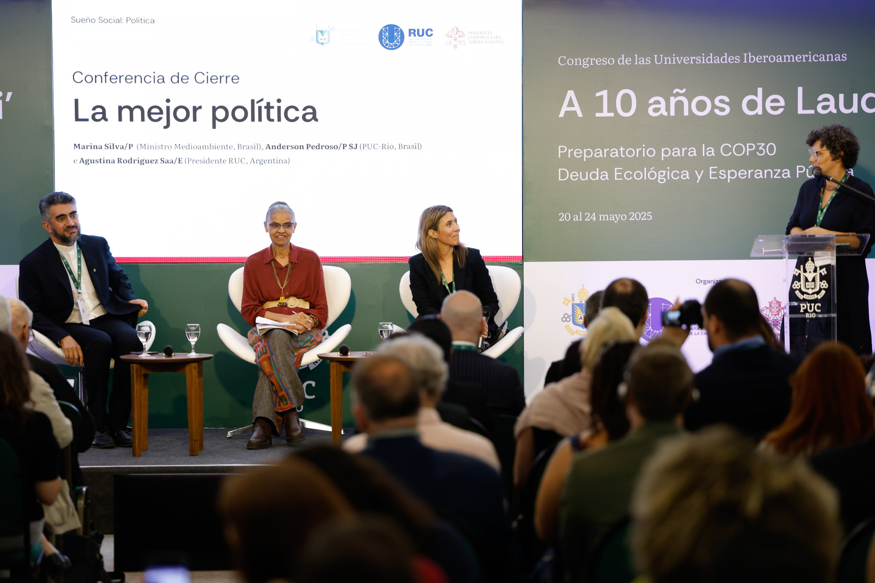A ministra do Meio Ambiente e Mudança do Clima, Marina Silva, no Congresso das Universidades Ibero-americanas