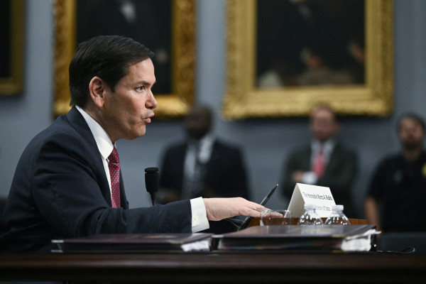 US Secretary of State Marco Rubio testifies before a House Subcommittee on National Security, Department of State, and Related Programs hearing on the budget for the Department of State, on Capitol Hill in Washington, DC on May 21, 2025. (Photo by Brendan SMIALOWSKI / AFP)