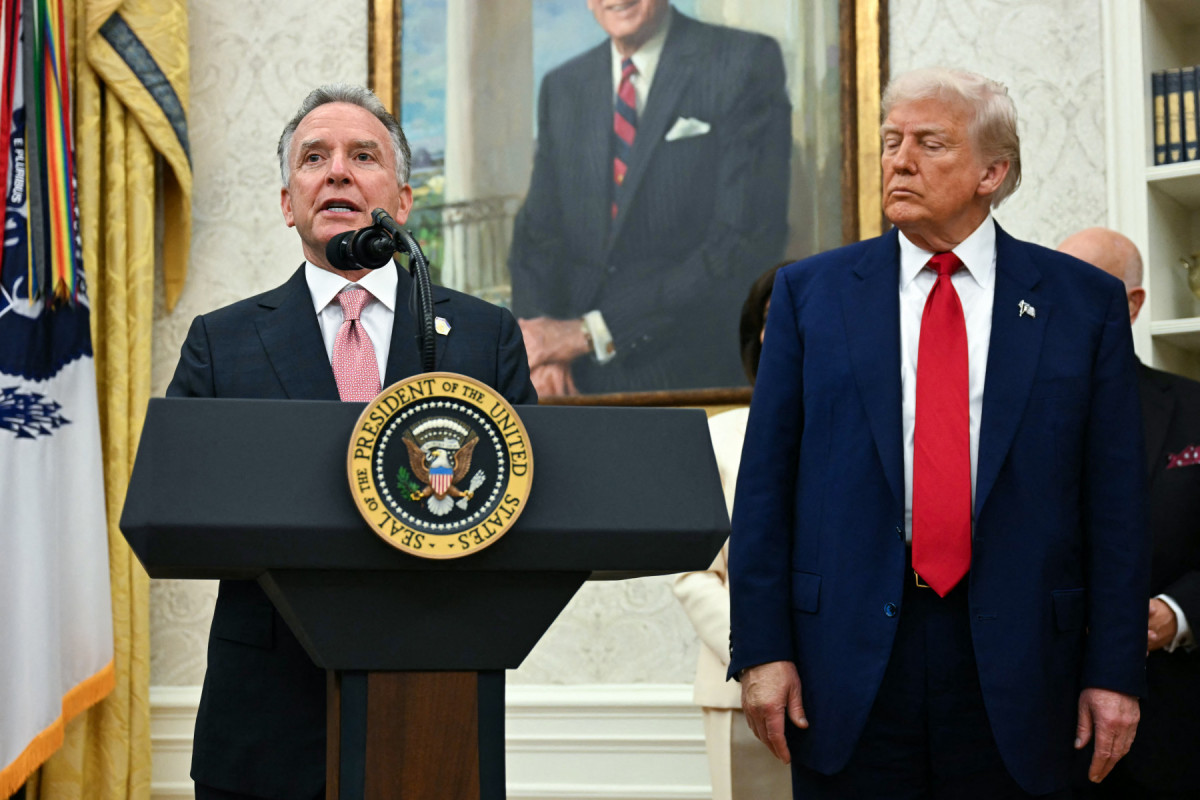 Donald Trump e o enviado especial da Casa Branca para o Oriente Médio, Steve Witkoff.
