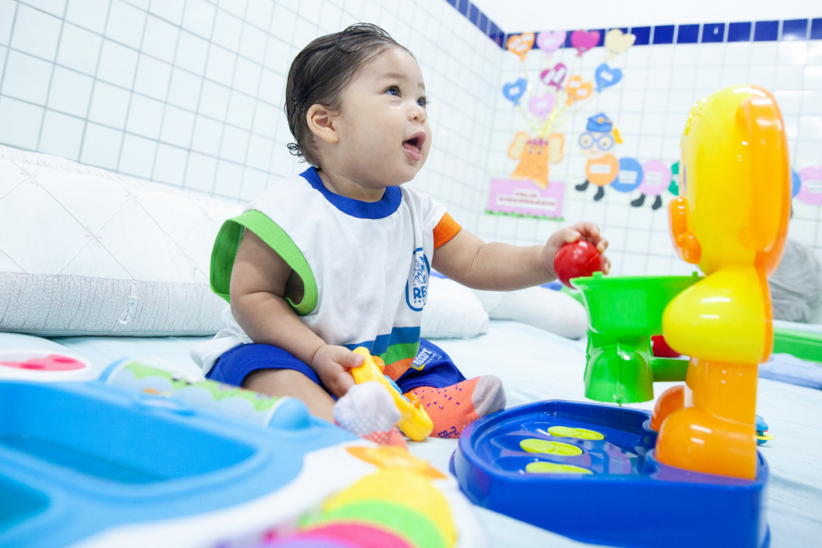 Ezequiel Alberto, de 9 meses, está matriculado na Creche Municipal Padre Lourenço