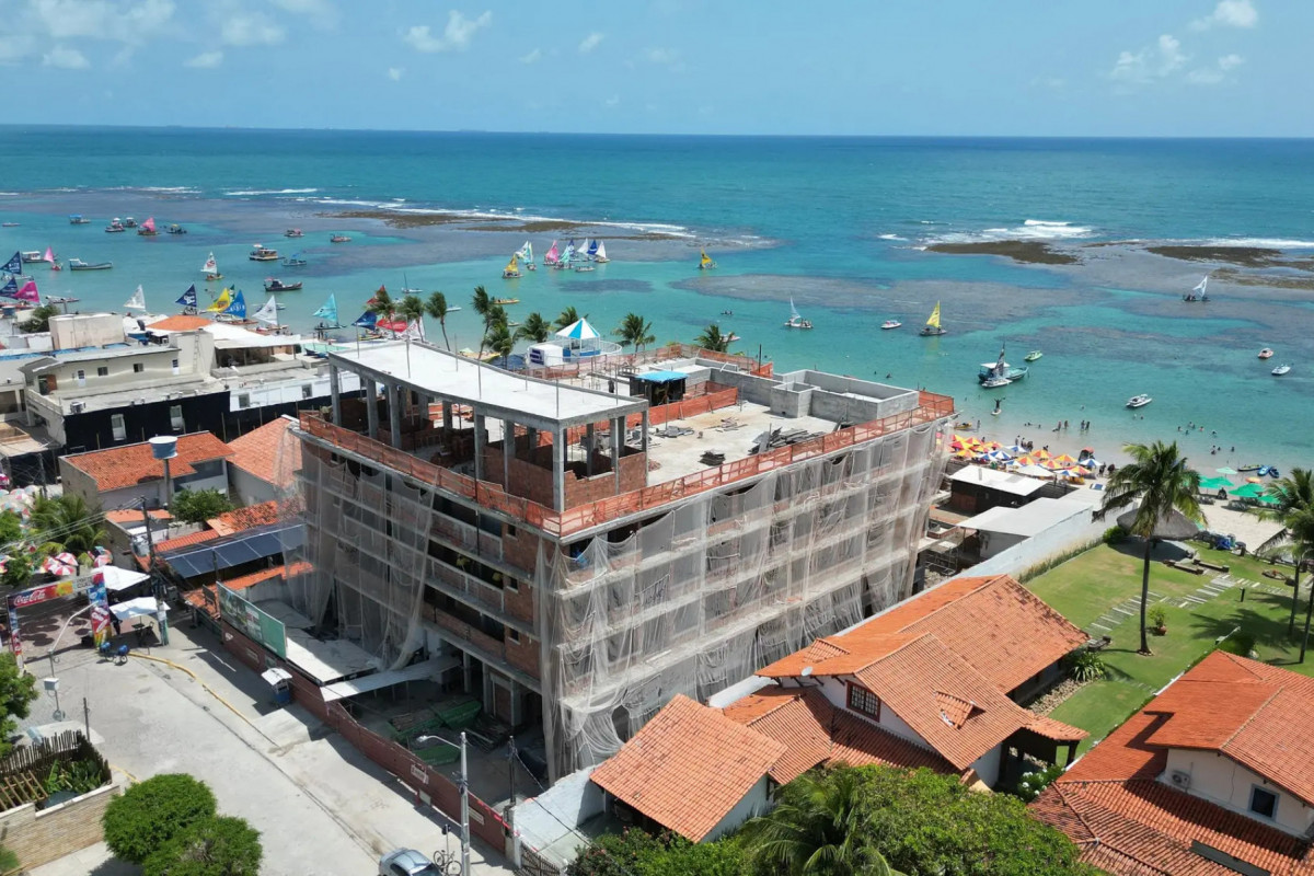 Imagem da obra em construção.