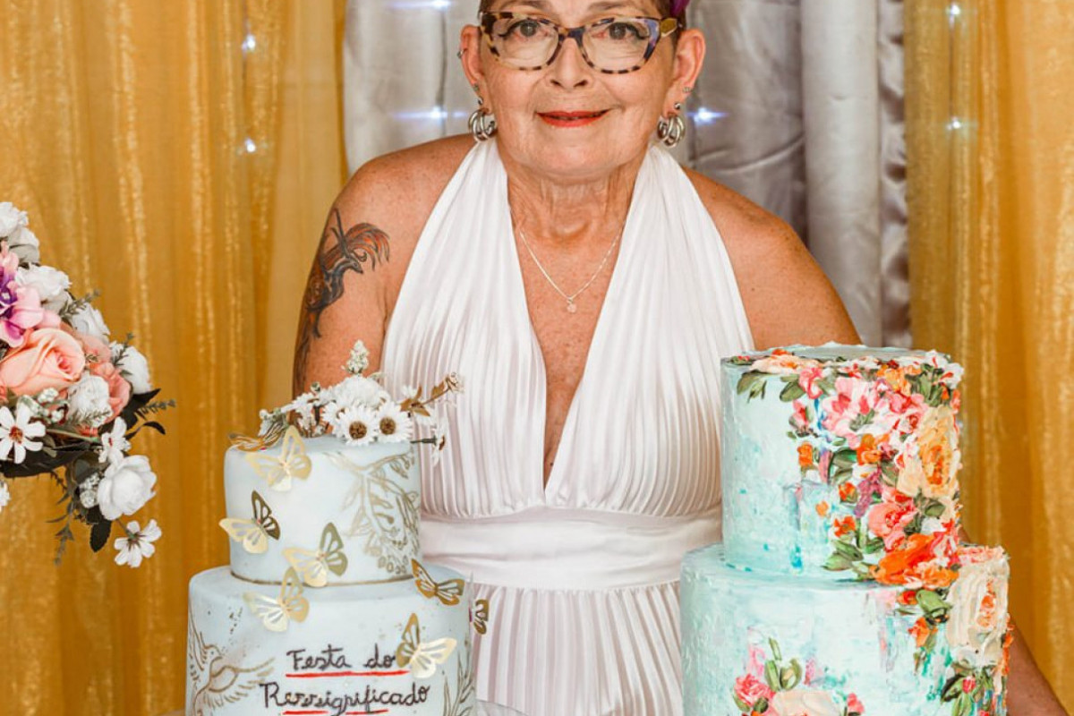 Marlene fez uma festa para comemorar a remissão do câncer.