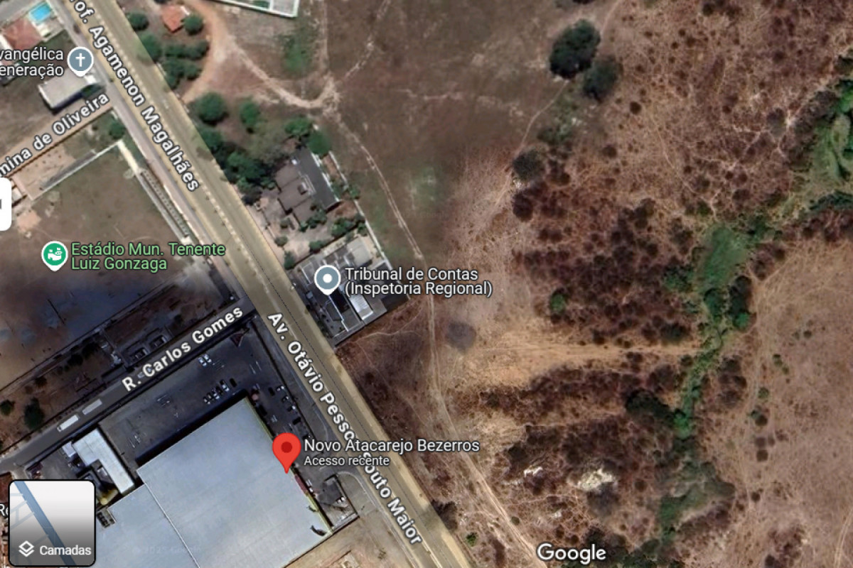 LOCALIZAÇÃO DO TERRENO ONDE SERÁ CONTRUÍDO BATALHÃO DA PM EM BEZERROS (REPRODUÇÃO/GOOGLE MAPS) LOCALIZAÇÃO DO TERRENO ONDE SERÁ CONTRUÍDO BATALHÃO DA PM EM BEZERROS/REPRODUÇÃO/GOOGLE MAPS