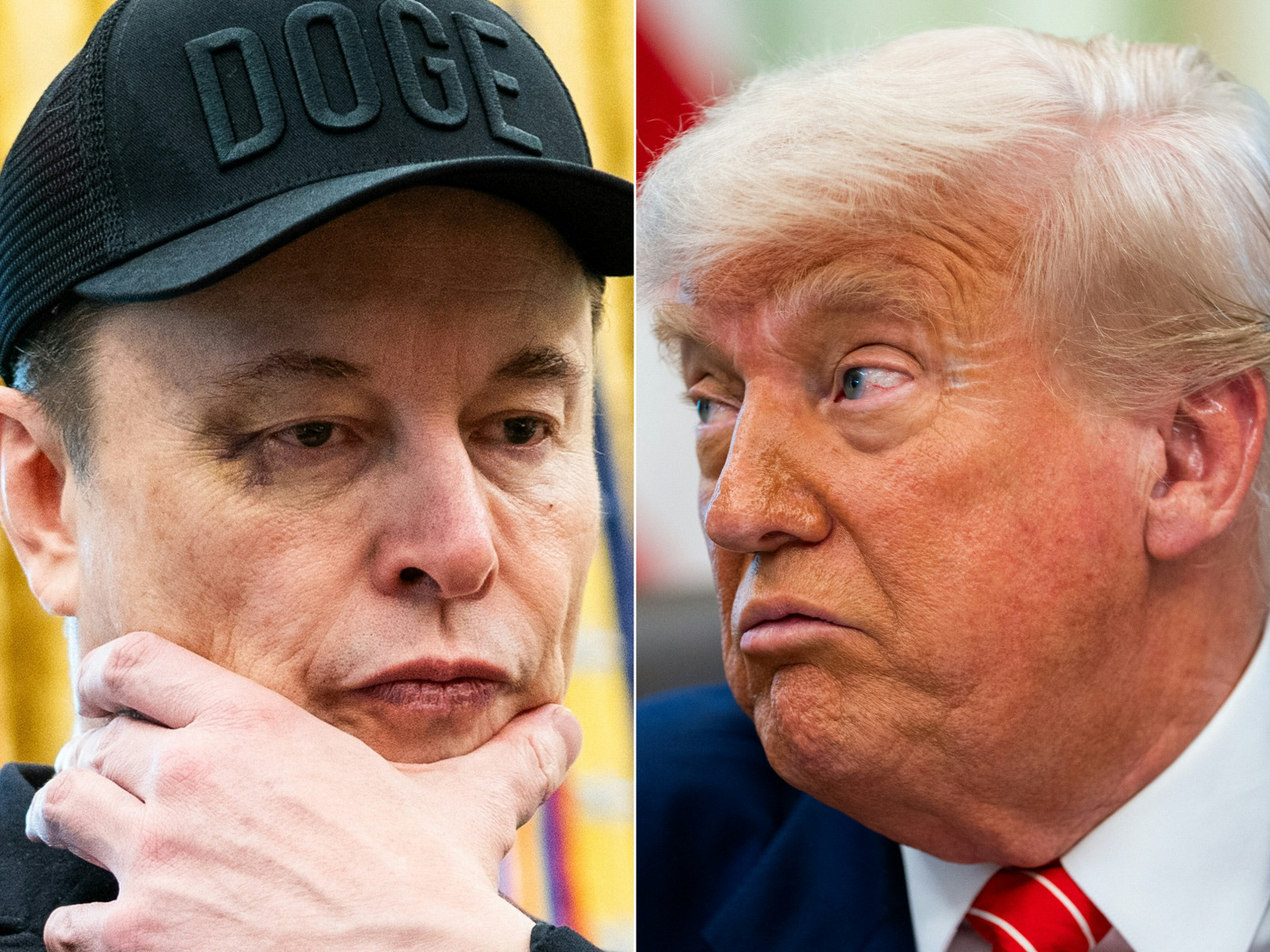 Elon Musk (à esq.) e Donald Trump (à dir.)