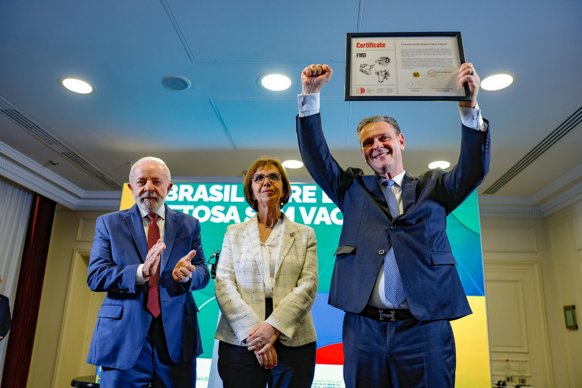 Presidente da República, Luiz Inácio Lula da Silva, durante Cerimônia de certificação do Brasil como país livre de febre aftosa sem vacinação pela Organização Mundial de Saúde Animal (OMSA). Paris - França.??Foto: Ricardo Stuckert / PR