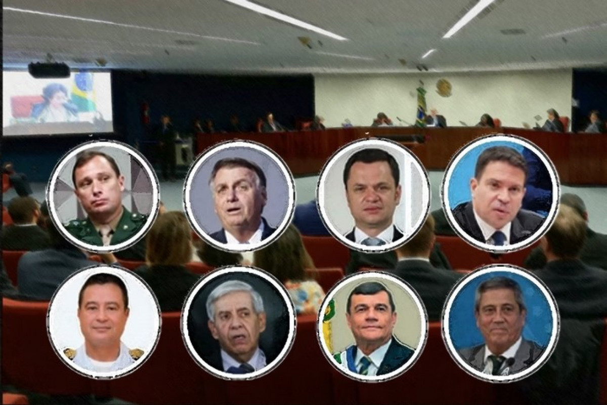 Réus da ação penal que investiga suposta tentativa de golpe em 2022/Arte sobre foto de Rosinei Coutinho/STF