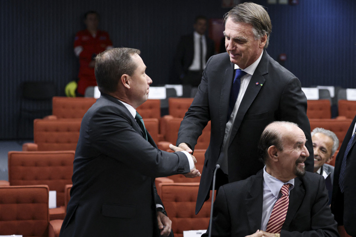 Ex-presidente Jair Bolsonaro (PL) durante o julgamento da ação penal que apura uma suposta tentativa de golpe de Estado para mantê-lo no poder.