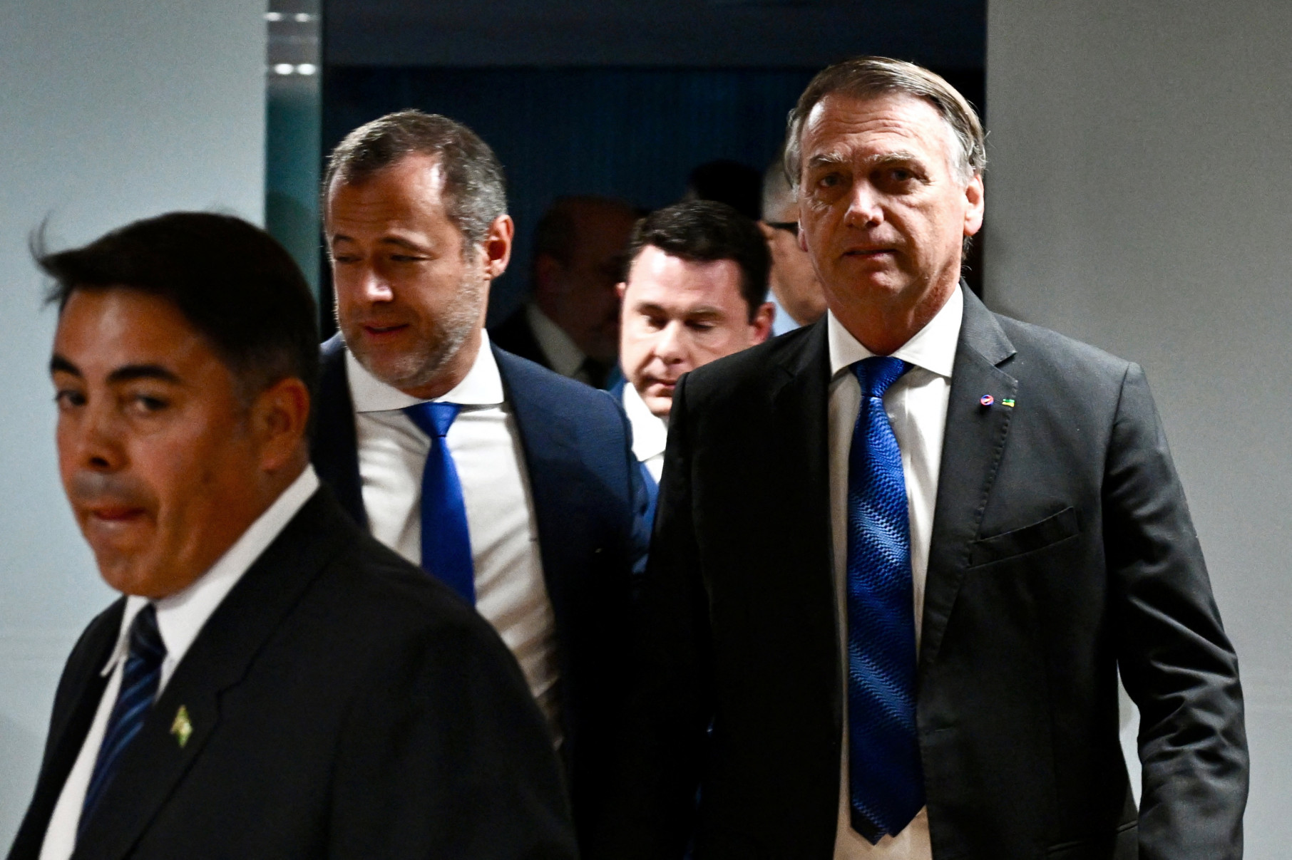 Ex-presidente Jair Bolsonaro (PL) durante o julgamento da ação penal que apura uma suposta tentativa de golpe de Estado para mantê-lo no poder.
