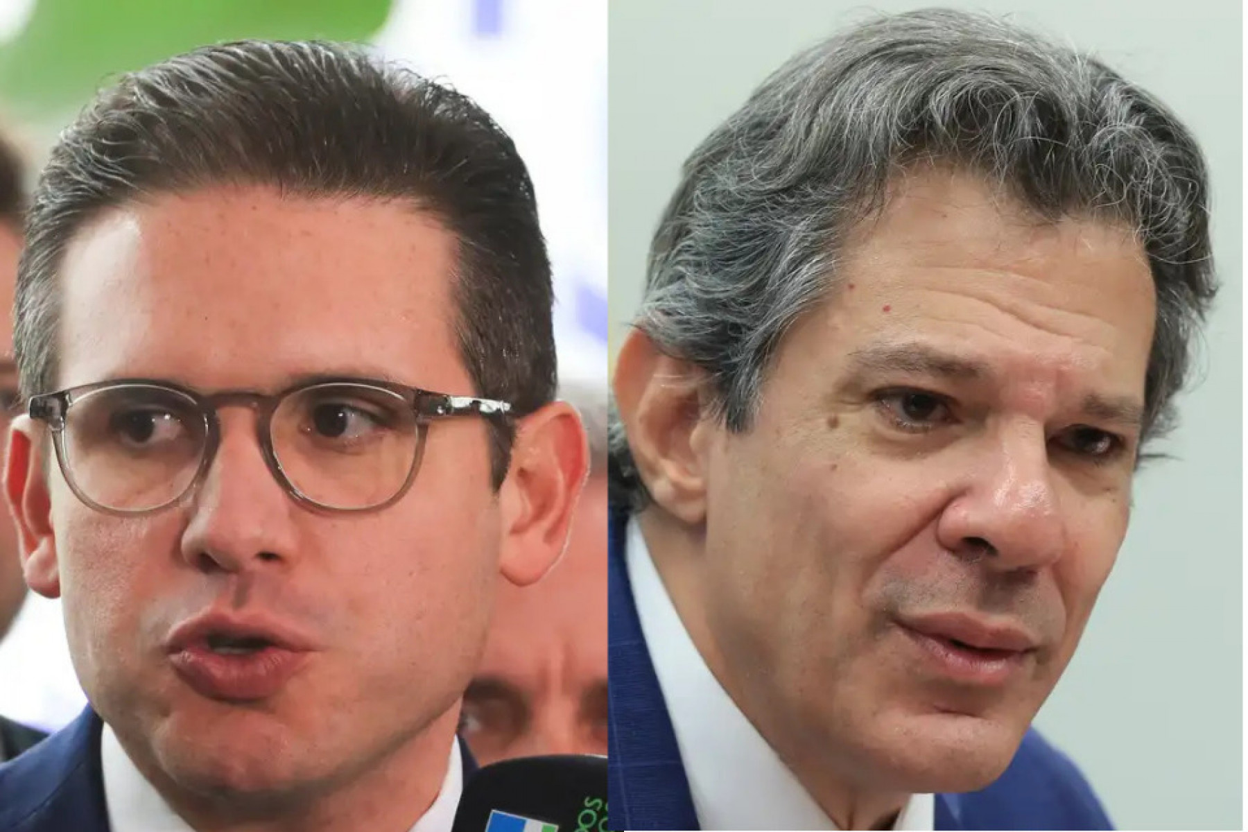 O presidente da Câmara dos Deputados, Hugo Motta (Republicanos-PB) e o ministro da Fazenda, Fernando Haddad. 