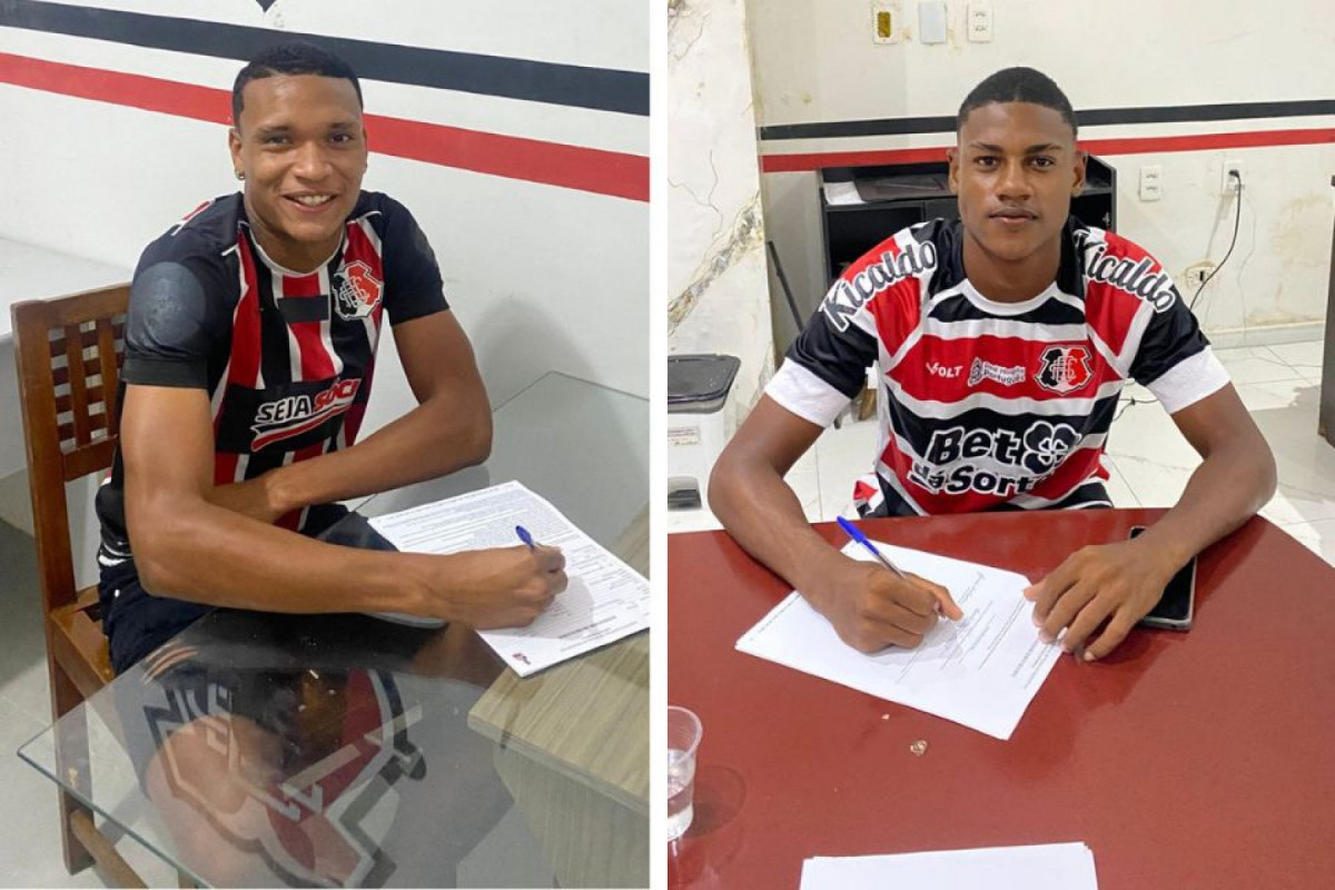 Santa Cruz assina contrato profissional com dois zagueiros da base (Divulgação/SCFC) Santa Cruz assina contrato profissional com dois zagueiros da base/Divulgação/SCFC