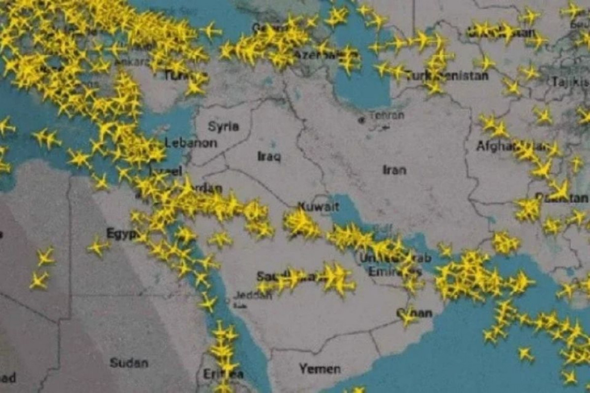 Companhias aéreas desviam aeronaves do Irã (FlightRadar24) Companhias aéreas desviam aeronaves do Irã/FlightRadar24