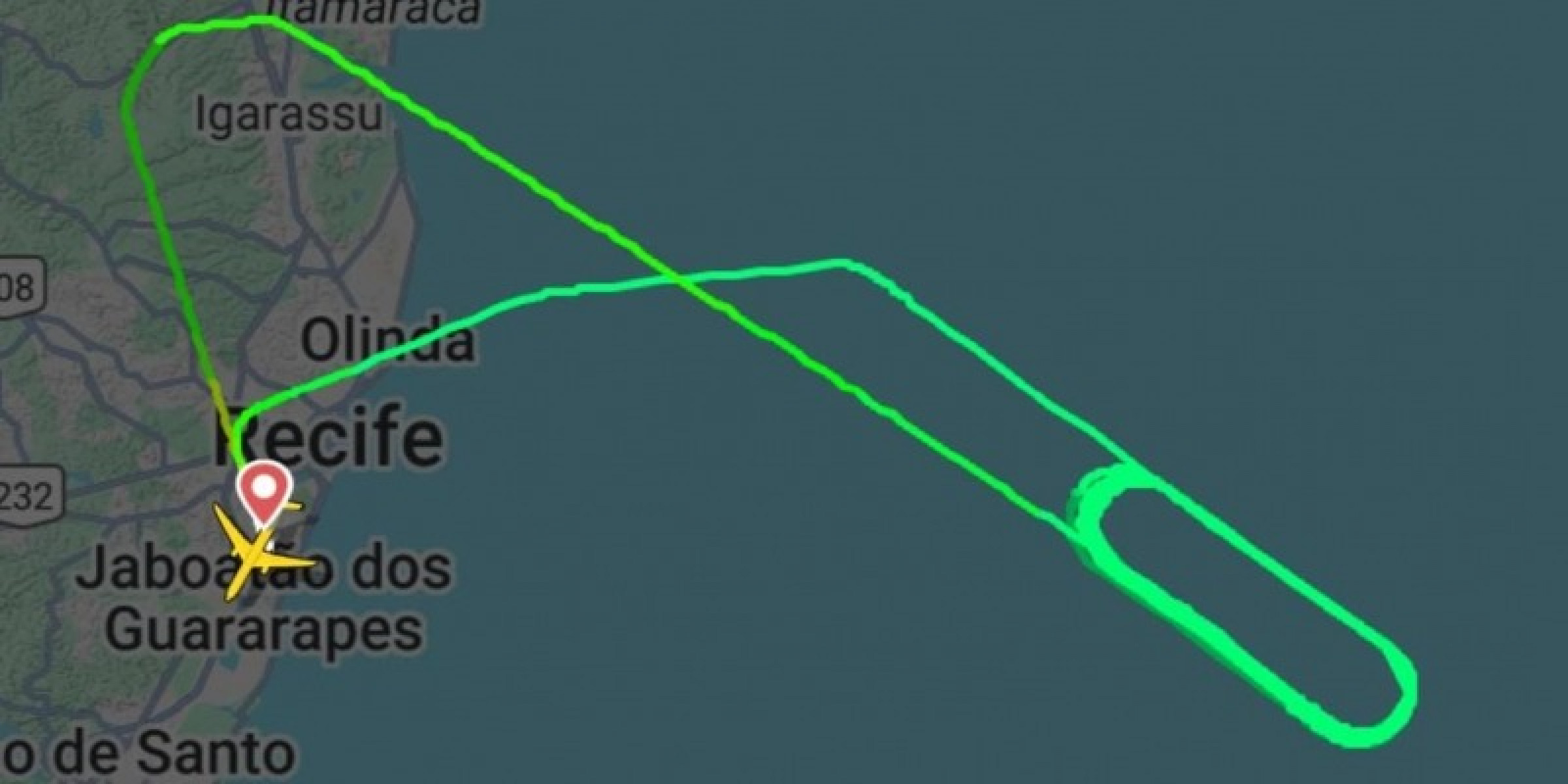 Foto: Flightradar24/Reprodução