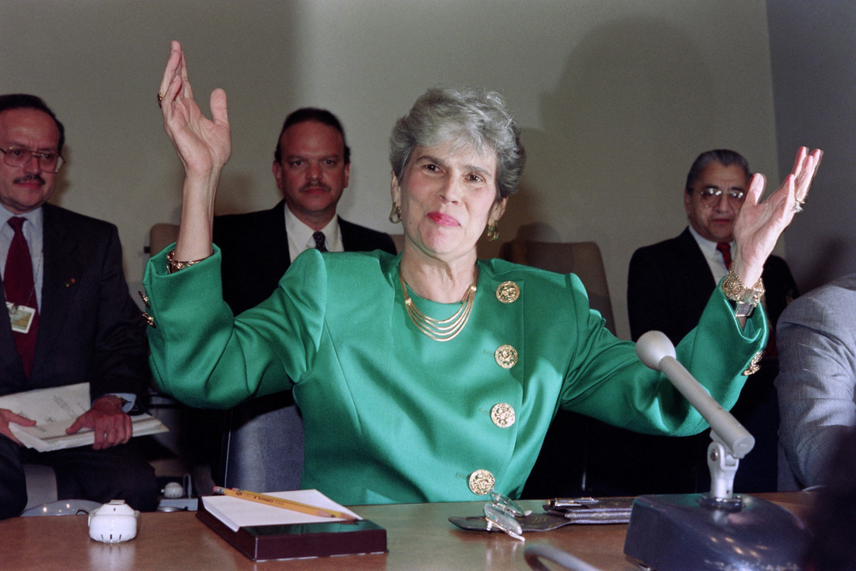 (FILES) Nicaraguan President Violeta Chamorro answers questions on September 27, 1990 during a news conference at the United Nations. Nicaragua's former President (1990-1997), Violeta Barrios de Chamorro, the first woman elected president in the Americas, died on June 14, 2025, at the age of 95 in San Jose, according to a statement from her family. (Photo by Pancho BERNASCONI / AFP) ( AFP) (FILES) Nicaraguan President Violeta Chamorro answers questions on September 27, 1990 during a news conference at the United Nations. Nicaragua's former President (1990-1997), Violeta Barrios de Chamorro, the first woman elected president in the Americas, died on June 14, 2025, at the age of 95 in San Jose, according to a statement from her family. (Photo by Pancho BERNASCONI / AFP)/ AFP