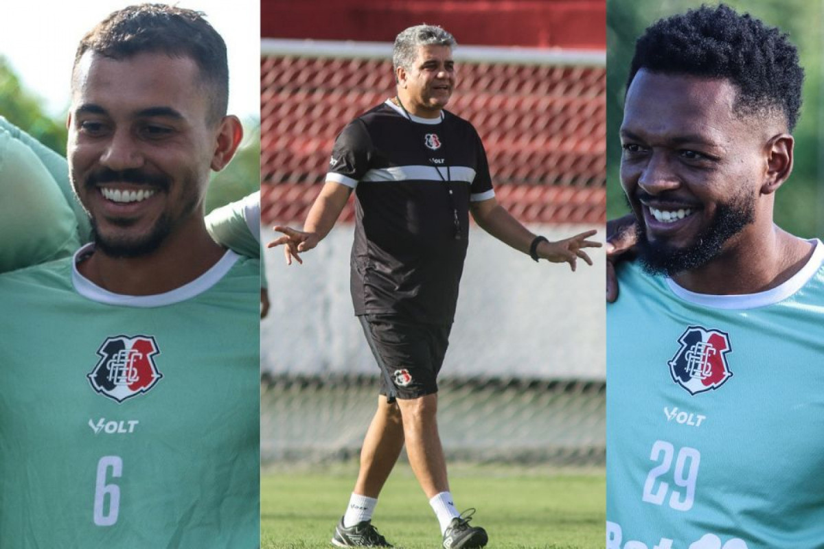 Com estilos diferentes, Vinicius Silva e Rodrigues oferecem opções táticas do Santa Cruz ( Evelyn Victoria/SCFC) Com estilos diferentes, Vinicius Silva e Rodrigues oferecem opções táticas do Santa Cruz/ Evelyn Victoria/SCFC