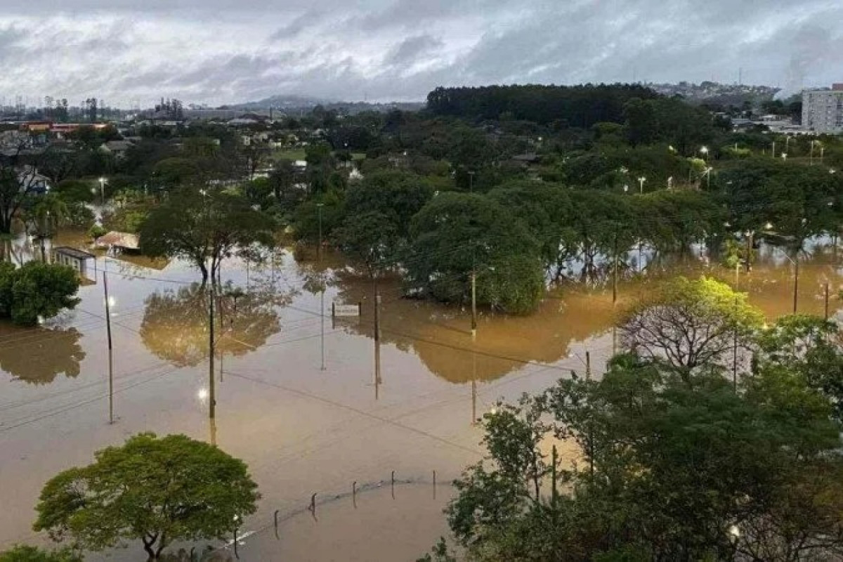Na foto, enchente no Parque Theobaldo Dick, em Lajeado, no Rio Grande do Sul (AGEU KEHRWALD) Na foto, enchente no Parque Theobaldo Dick, em Lajeado, no Rio Grande do Sul/AGEU KEHRWALD