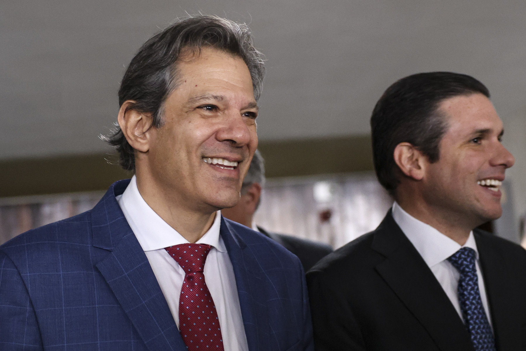 Ministro da Fazenda, Fernando Haddad, e o presidente da Câmara dos Deputados, Hugo Motta