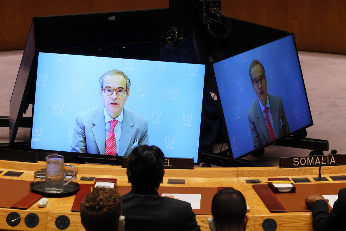 Chefe da Agência Internacional de Energia Atômica (AIEA), Rafael Grossi, durante reunião extraordinária do Conselho de Segurança das Nações Unidas (MICHAEL M. SANTIAGO / GETTY IMAGES NORTH AMERICA / Getty Images via AFP) Chefe da Agência Internacional de Energia Atômica (AIEA), Rafael Grossi, durante reunião extraordinária do Conselho de Segurança das Nações Unidas/MICHAEL M. SANTIAGO / GETTY IMAGES NORTH AMERICA / Getty Images via AFP