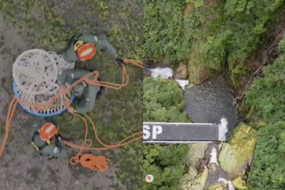 Os homens iniciaram uma trilha na região do planalto com destino à Cachoeira do Vale da Morte (Foto: Reprodução/Comando de Aviação da Polícia Militar do Estado de São Paulo) Os homens iniciaram uma trilha na região do planalto com destino à Cachoeira do Vale da Morte/Foto: Reprodução/Comando de Aviação da Polícia Militar do Estado de São Paulo