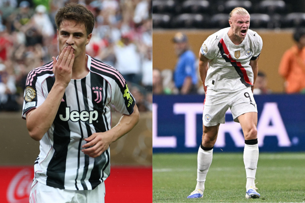 Kenan Yildiz e Erling Haaland, principais atacantes da partida entre Juventus e Manchester CIty/FRANCK FIFE / AFP e PATRICIA DE MELO MOREIRA / AFP