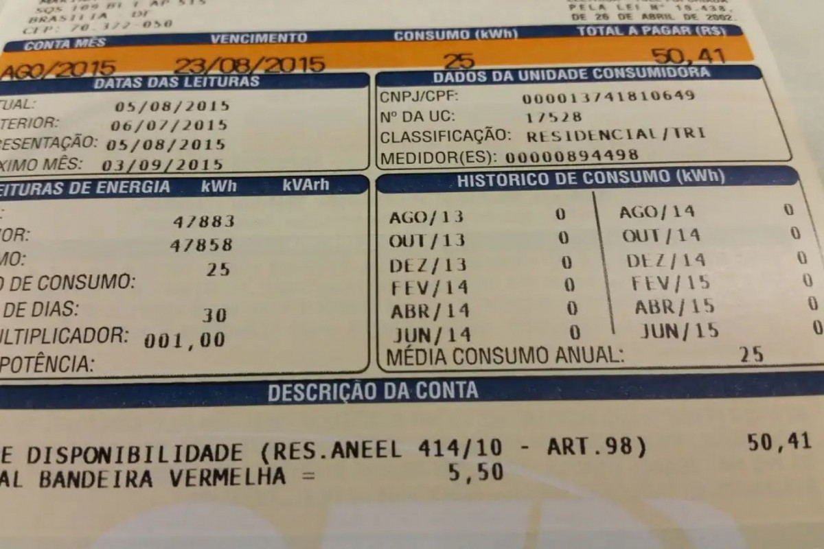 Conta de luz/Arquivo/Agência Brasil