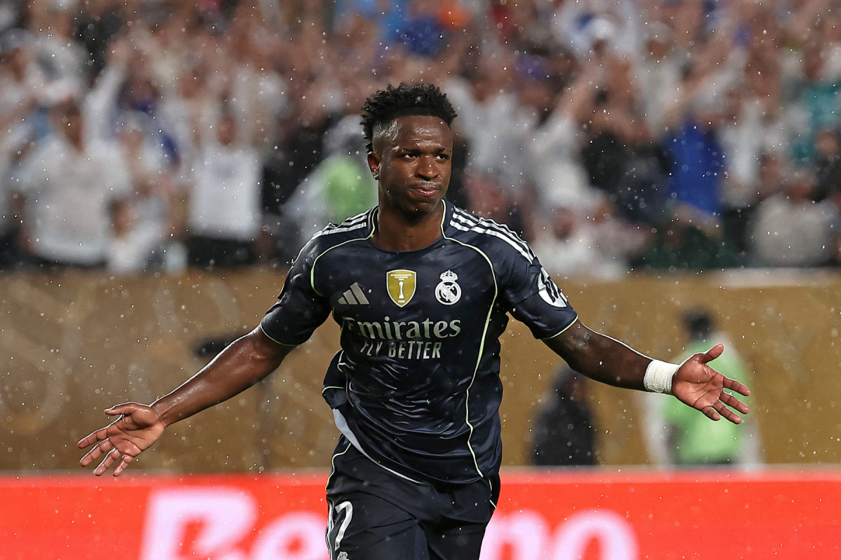 Vinicius Junior marcou o primeiro gol do Real Madrid (FRANCK FIFE / AFP) Vinicius Junior marcou o primeiro gol do Real Madrid/FRANCK FIFE / AFP