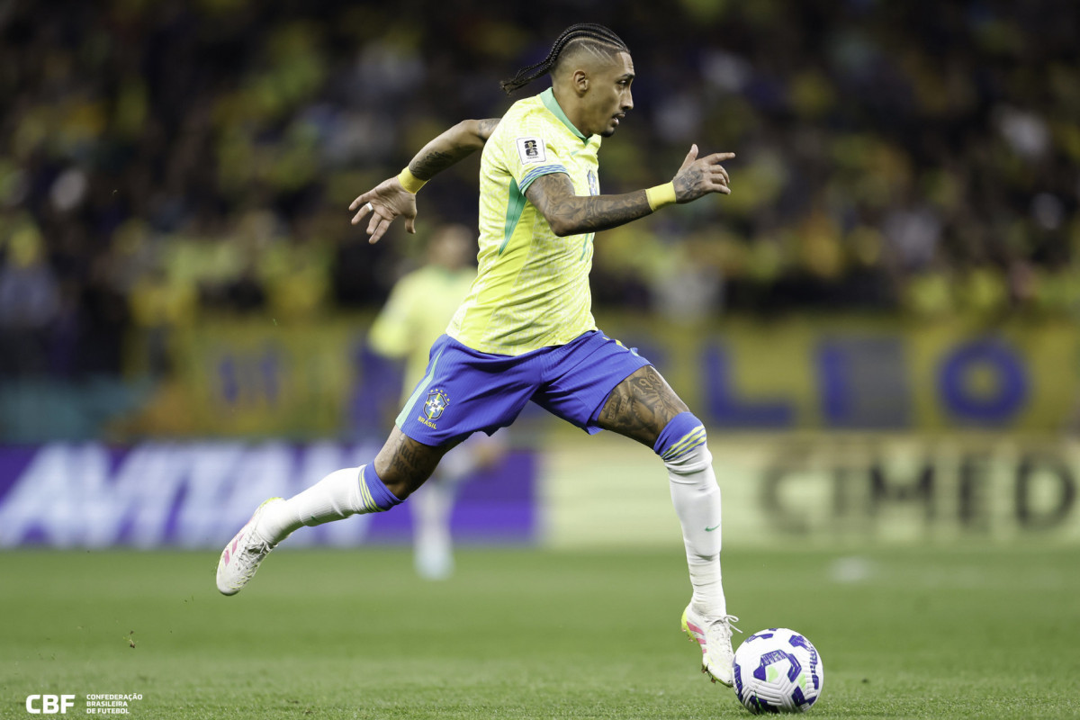 Raphinha, atacante do Barcelona e da Seleção Brasileira (Rafael Ribeiro / CBF) Raphinha, atacante do Barcelona e da Seleção Brasileira/Rafael Ribeiro / CBF