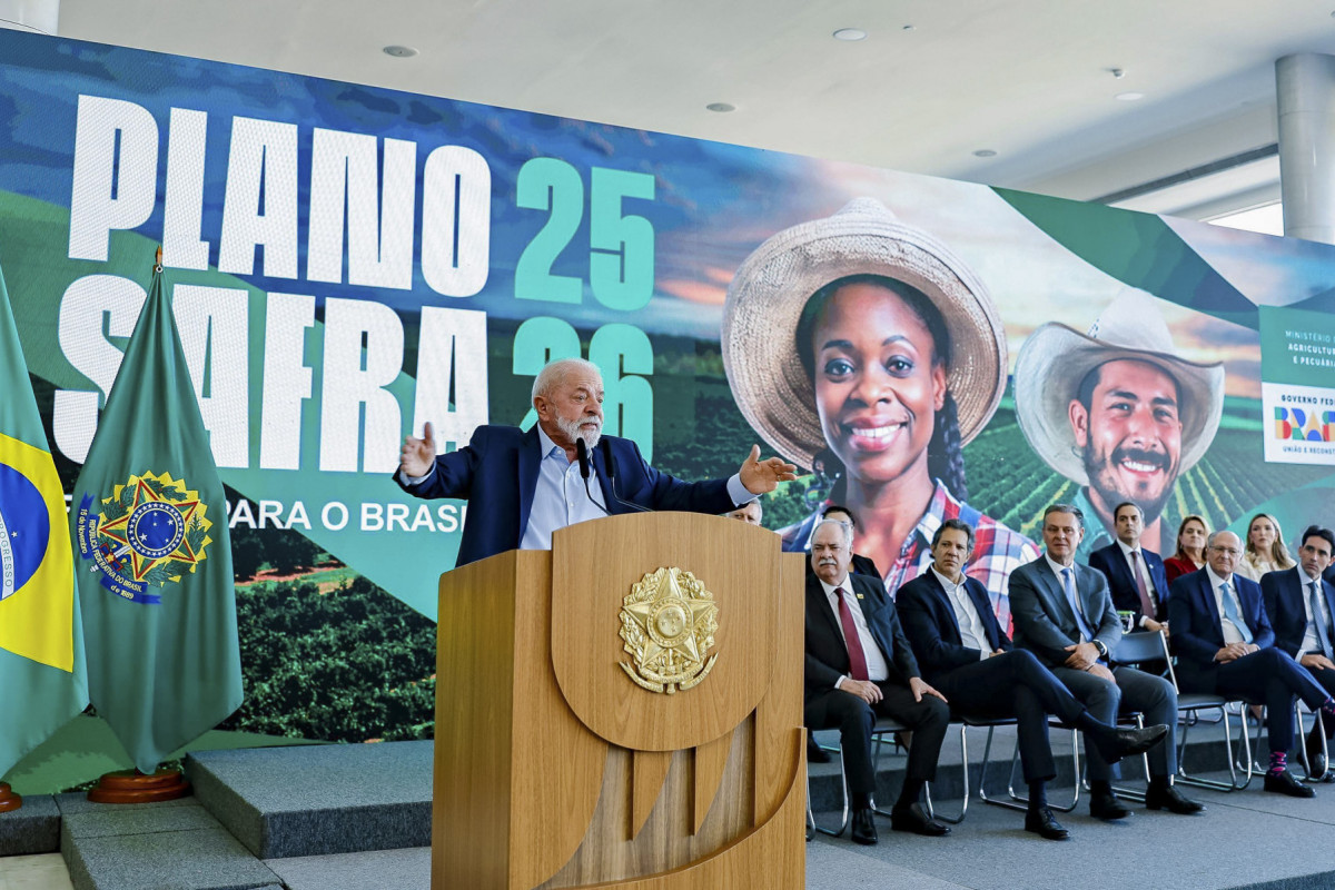 01.07.2025 - Presidente da República, Luiz Inácio Lula da Silva, durante a Cerimônia de Lançamento do Plano Safra 2025/2026, no Palácio do Planalto. Brasília - DF.??Foto: Ricardo Stuckert / PR (RICARDO STUCKERT) 01.07.2025 - Presidente da República, Luiz Inácio Lula da Silva, durante a Cerimônia de Lançamento do Plano Safra 2025/2026, no Palácio do Planalto. Brasília - DF.??Foto: Ricardo Stuckert / PR/RICARDO STUCKERT