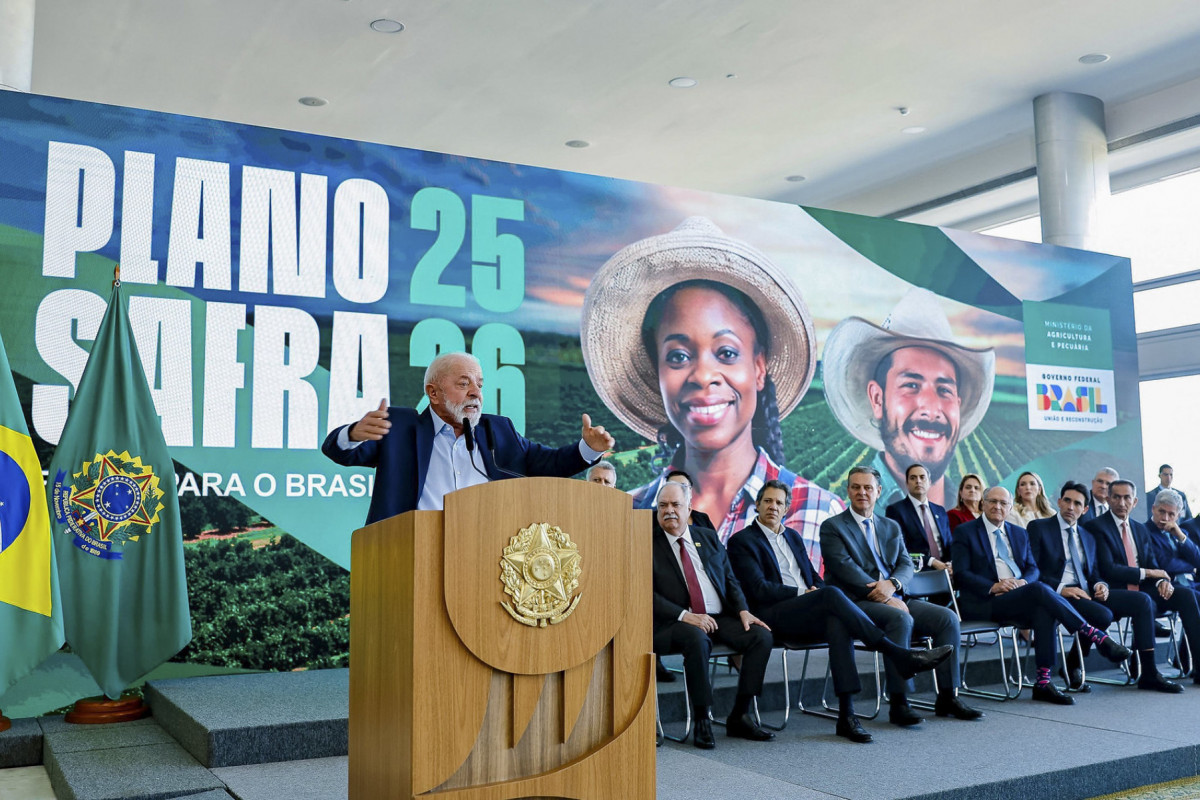 Presidente da República, Luiz Inácio Lula da Silva, durante a Cerimônia de Lançamento do Plano Safra 2025/2026