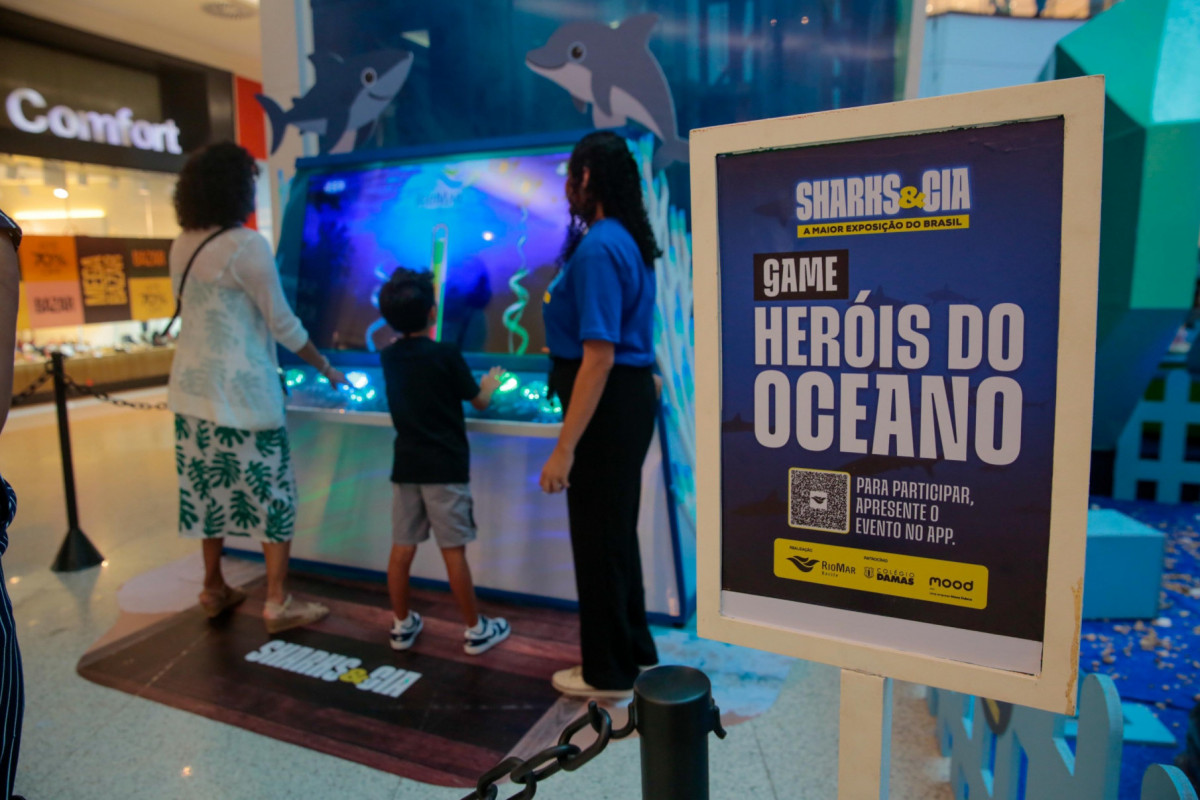 Programação de férias do shopping RioMar Recife/Foto: Exposição Sharks & Cia, Heudes Regis/Especial para o RioMar Recife