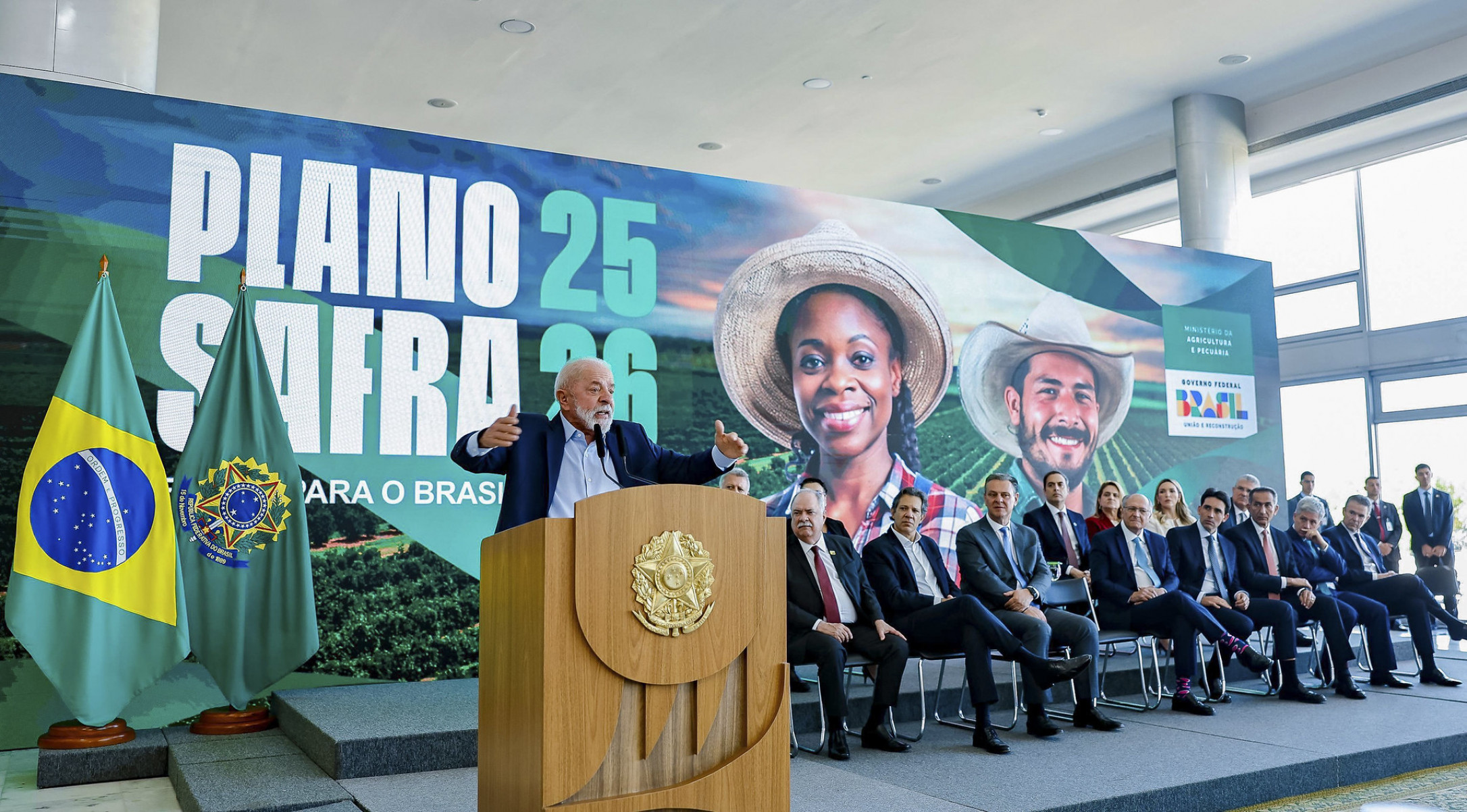 Presidente da República, Luiz Inácio Lula da Silva, durante a Cerimônia de Lançamento do Plano Safra 2025/2026