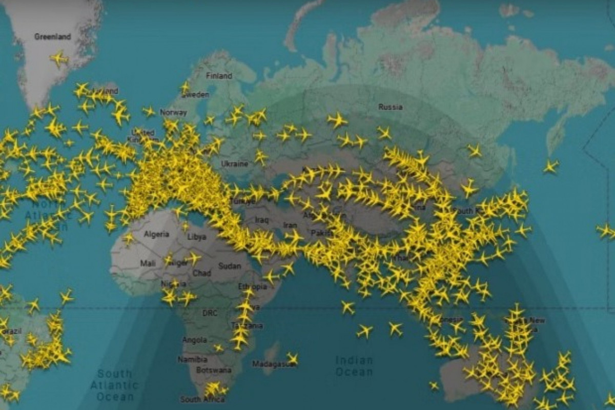 O espaço aéreo iraniano foi aberto nesta quinta-feira (3) (Fligth Radar/ Reprodução) O espaço aéreo iraniano foi aberto nesta quinta-feira (3)/Fligth Radar/ Reprodução
