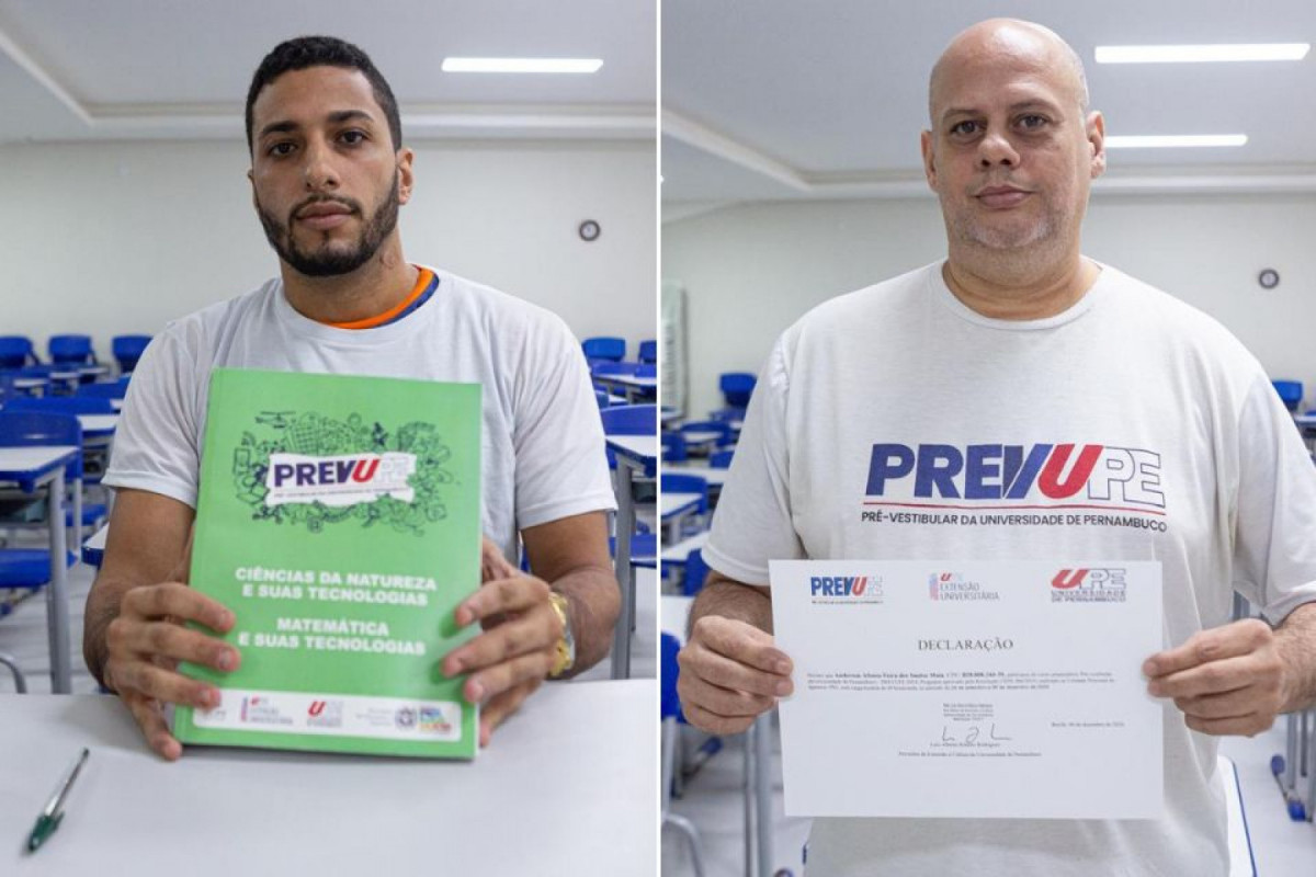 Keoma Ferreira e Anderson Maia cursam graduações EaD de Criminologia e Gestão de Recursos Humanos, respectivamente, dentro do Presídio de Igarassu,
(Foto: Rafael Vieira/DP Foto) Keoma Ferreira e Anderson Maia cursam graduações EaD de Criminologia e Gestão de Recursos Humanos, respectivamente, dentro do Presídio de Igarassu,
/Foto: Rafael Vieira/DP Foto