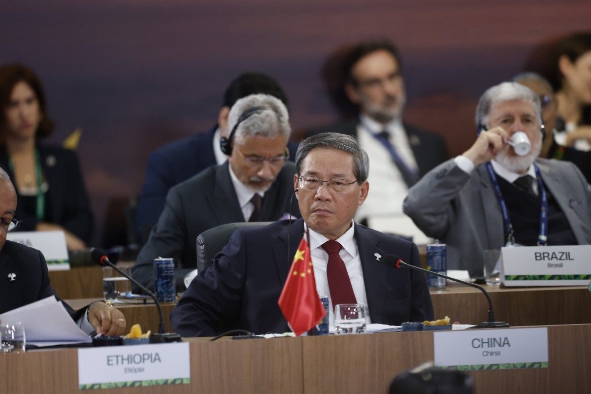 Rio de Janeiro (RJ), 06/07/2025 – O primeiro-ministro da China, Li Qiang, na sessão plenária Rio de Janeiro (RJ), 06/07/2025 – O primeiro-ministro da China, Li Qiang, na sessão plenária