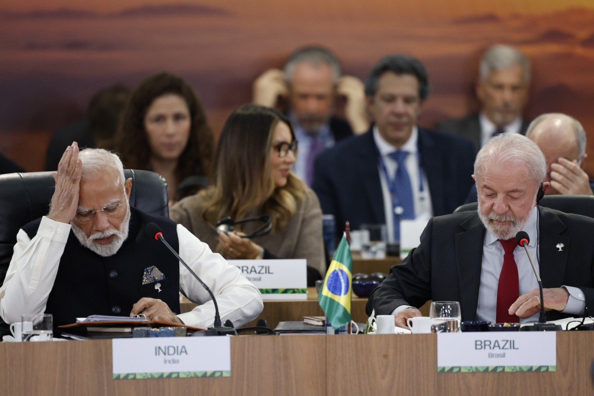 Rio de Janeiro (RJ), 06/07/2025 – O presidente da República, Luiz Inácio Lula da Silva, e o primeiro-ministro da Índia, Narendra Modi, na sessão plenária Rio de Janeiro (RJ), 06/07/2025 – O presidente da República, Luiz Inácio Lula da Silva, e o primeiro-ministro da Índia, Narendra Modi, na sessão plenária