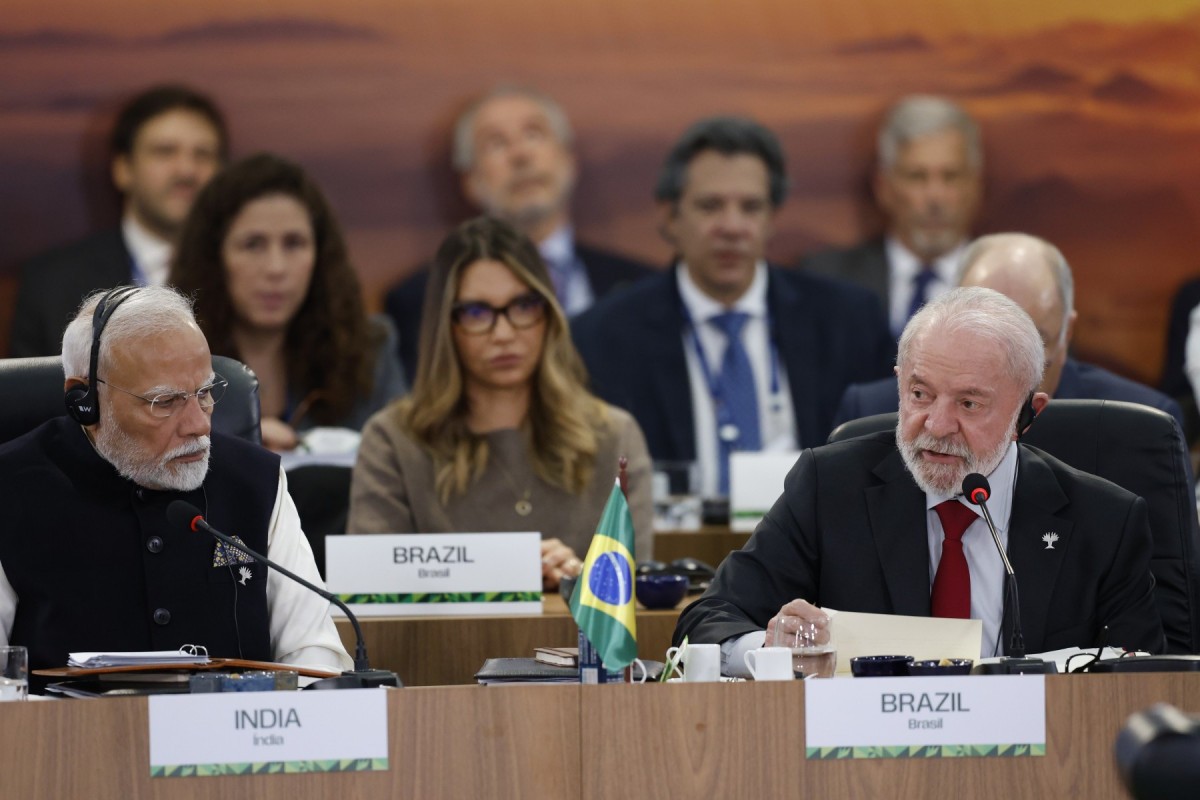 Rio de Janeiro (RJ), 06/07/2025 – O presidente da República, Luiz Inácio Lula da Silva, e o primeiro-ministro da Índia, Narendra Modi, na sessão plenária 
