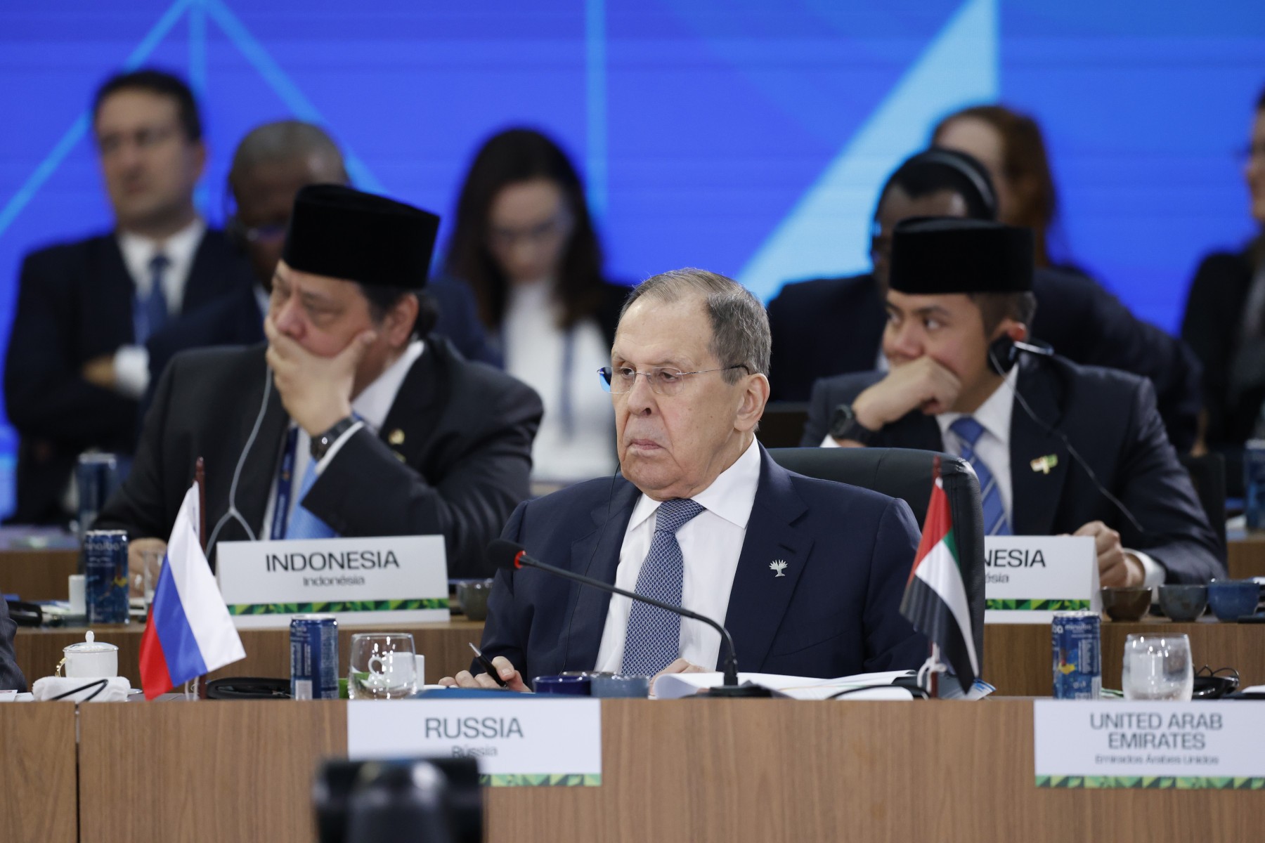 Rio de Janeiro (RJ), 06/07/2025 – O ministro das Relações Exteriores da Rússia, Sergey Lavrov, na sessão plenária 