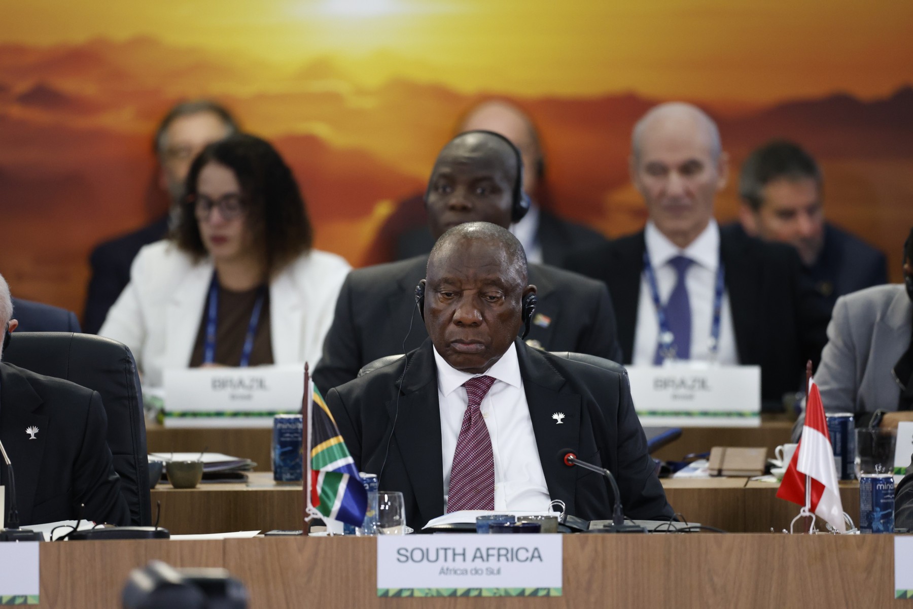 Rio de Janeiro (RJ), 06/07/2025 – O presidente da África do Sul, Cyril Ramaphosa, na sessão plenária 