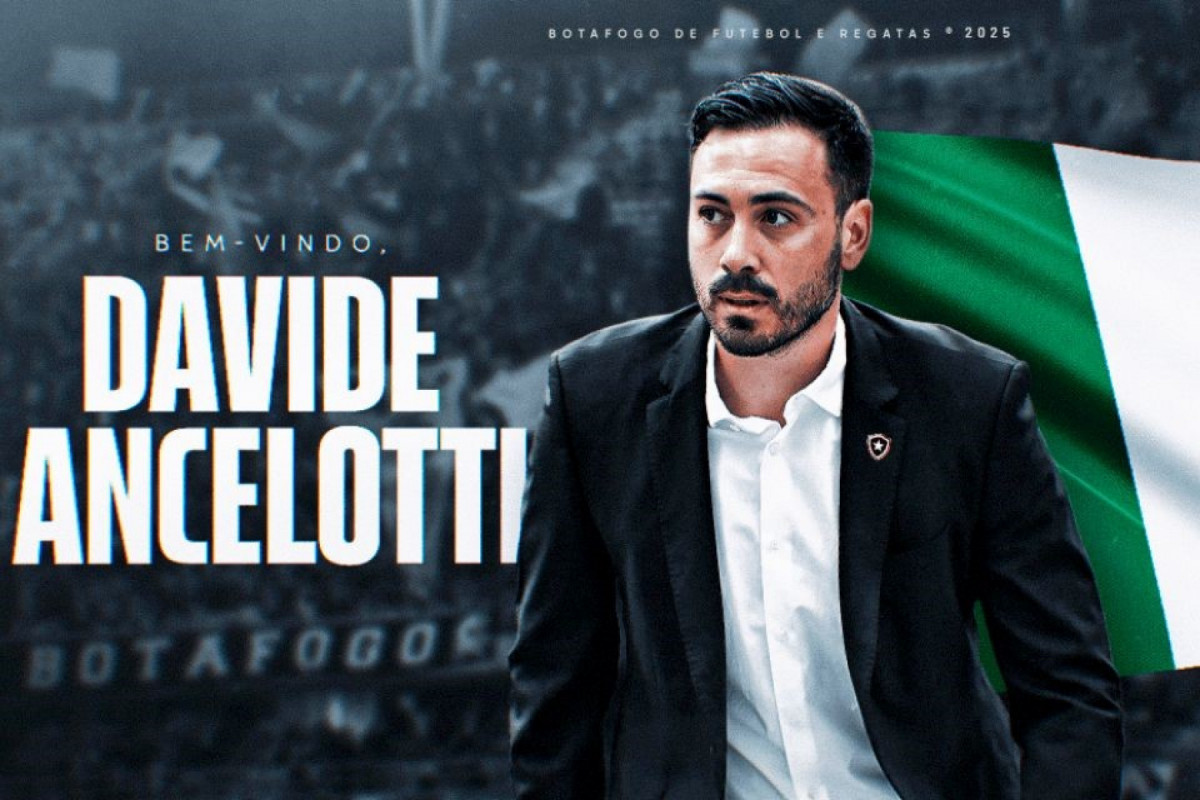 Davide Ancelotti, novo técnico do Botafogo (Divulgação / Botafogo) Davide Ancelotti, novo técnico do Botafogo/Divulgação / Botafogo