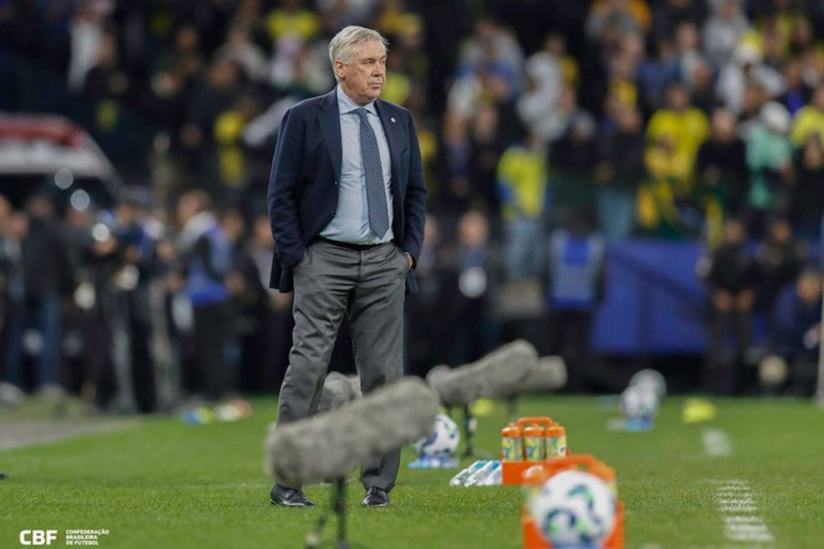 Carlo Ancelotti, ex-treinador do Real Madrid e atualmente na Seleção Brasileira (Rafael Ribeiro / CBF) Carlo Ancelotti, ex-treinador do Real Madrid e atualmente na Seleção Brasileira/Rafael Ribeiro / CBF