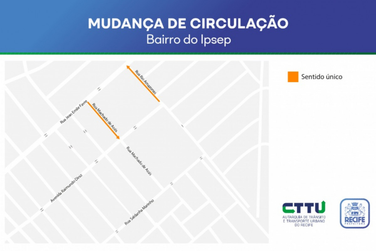 Mapa mostra mudança de trânsito no Ipsep (Divulgação) Mapa mostra mudança de trânsito no Ipsep /Divulgação
