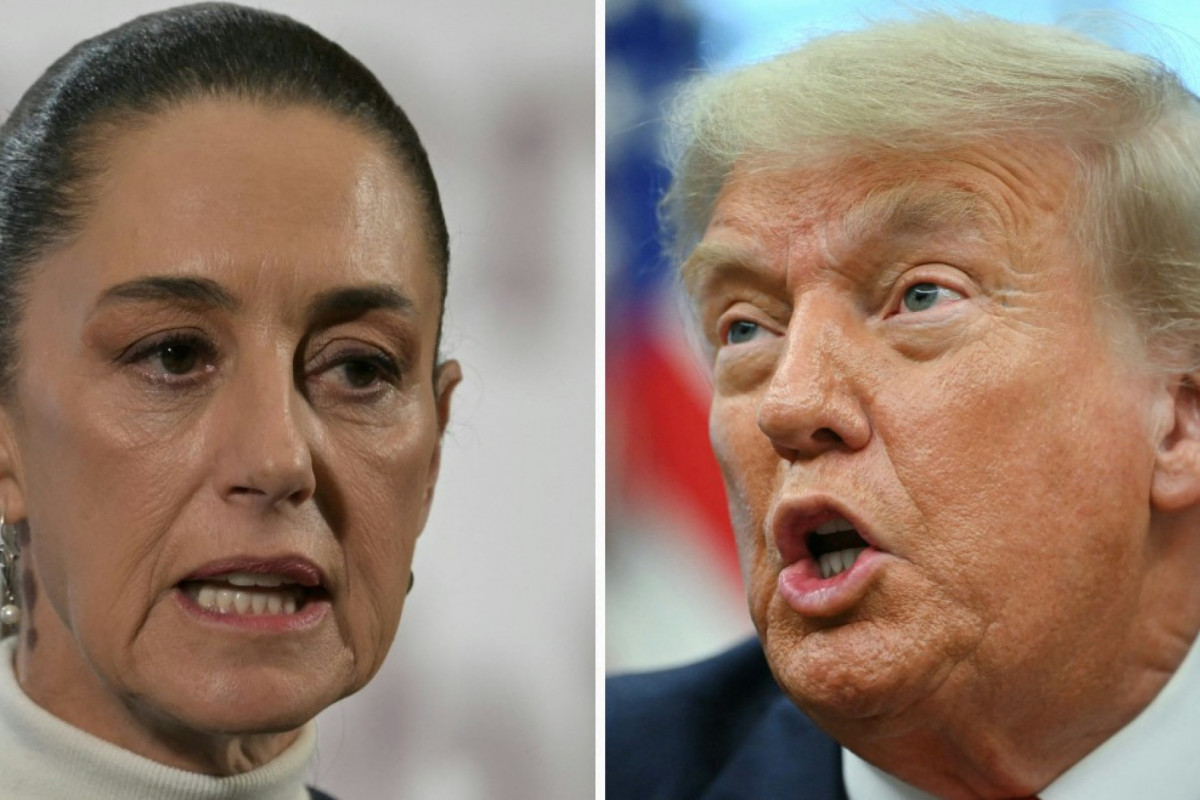 (COMBO) This combination of file pictures created on July 12, 2025 shows
Mexico's President Claudia Sheinbaum (L) speaking during her daily press conference at the National Palace in Mexico City on February 3, 2025, and US President Donald Trump speaking during a meeting with Democratic Republic of the Congo Foreign Minister Thérèse Kayikwamba Wagner and Rwandan Foreign Minister Olivier Nduhungirehe (not pictured) in the Oval Office of the White House in Washington, DC, on June 27, 2025.. Mexico slammed US President Donald Trump's latest threat of 30 percent tariffs on July 12, 2025, as an (COMBO) This combination of file pictures created on July 12, 2025 shows
Mexico's President Claudia Sheinbaum (L) speaking during her daily press conference at the National Palace in Mexico City on February 3, 2025, and US President Donald Trump speaking during a meeting with Democratic Republic of the Congo Foreign Minister Thérèse Kayikwamba Wagner and Rwandan Foreign Minister Olivier Nduhungirehe (not pictured) in the Oval Office of the White House in Washington, DC, on June 27, 2025.. Mexico slammed US President Donald Trump's latest threat of 30 percent tariffs on July 12, 2025, as an