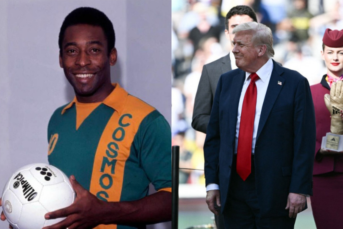 Ao ser questionado sobre o melhor jogador da história, Donald Trump citou Pelé (Divulgação/ Pelé e BRENDAN SMIALOWSKI / AFP) Ao ser questionado sobre o melhor jogador da história, Donald Trump citou Pelé/Divulgação/ Pelé e BRENDAN SMIALOWSKI / AFP